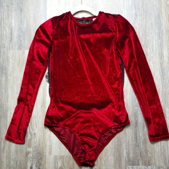 Boutique Tops Red Velvet Bodysuit Poshmark